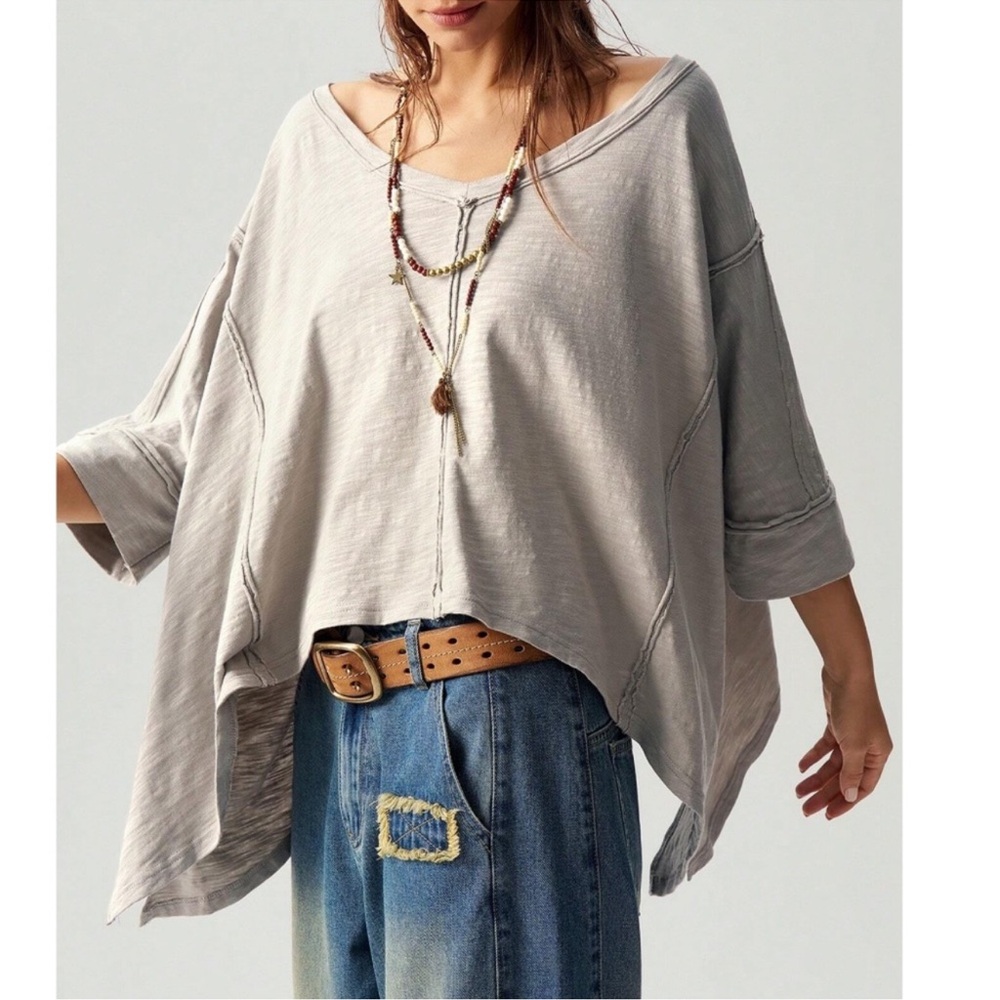 Plus Solid Reverse Stitch Oversize Wide Round Nec… - image 5